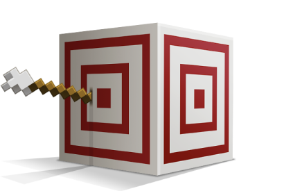 Target block with arrow
